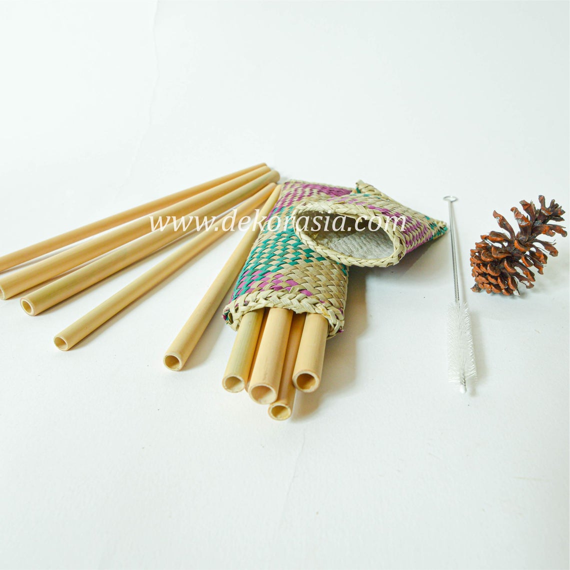 Bamboo Straw Set with Flip Oval Package Type A