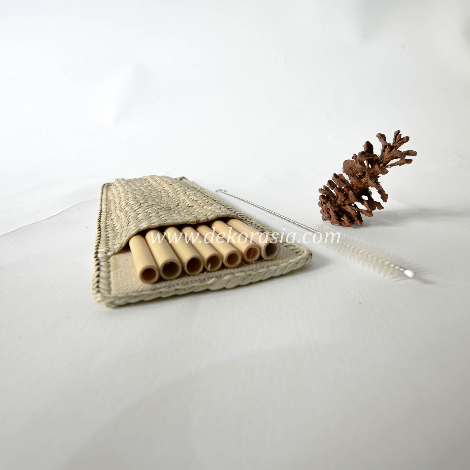 Bamboo Straw Set with Simple Case Type B